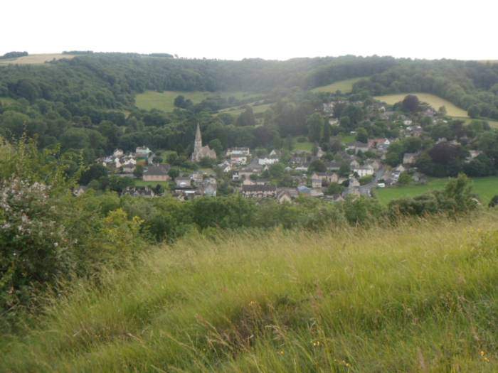 We climb up onto the Common and look down on Woodchester