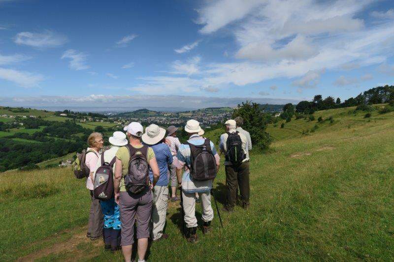 Pausing to look down into the valley