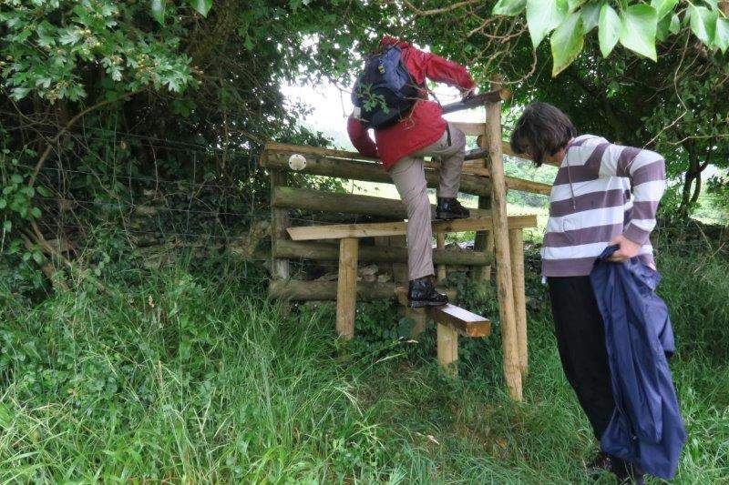 A new stile. Installed by the landowners after some hard work by Bernard