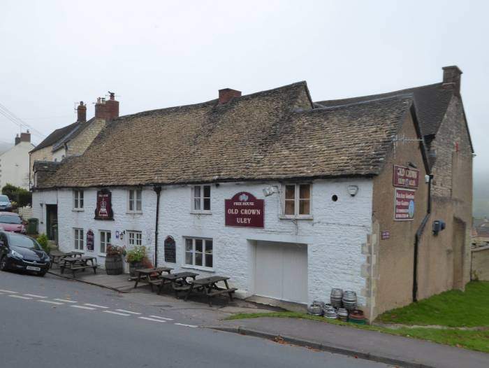 We meet up at the Crown in Uley.