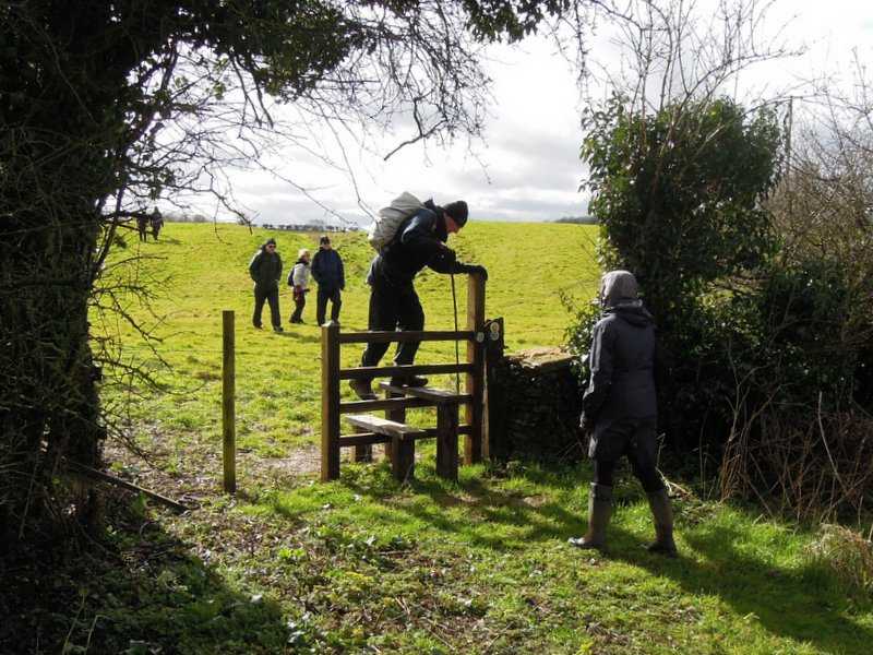 The only stile on the walk, and we are all very pleased with its practicality
