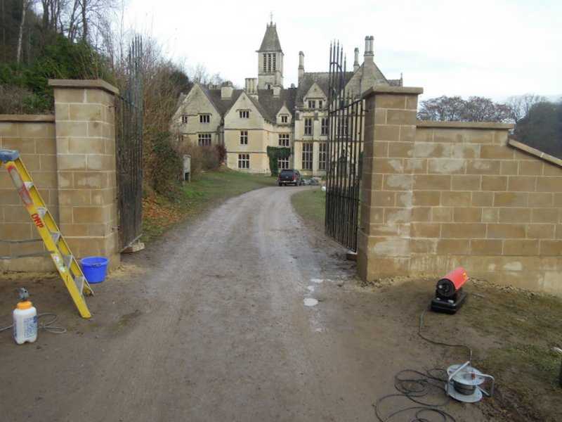 A new gateway? Actually made of wood with a plaster skim. It's a film set temporarily, see info below