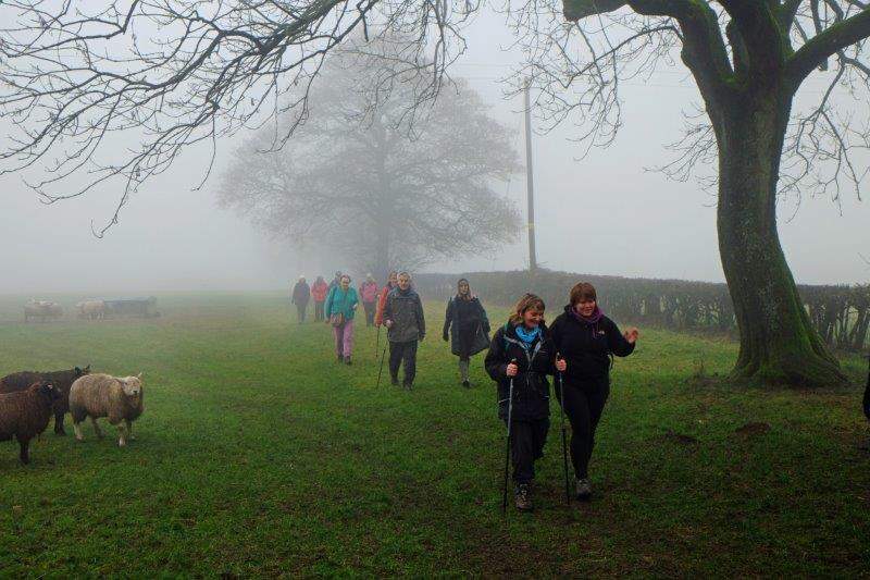 Leaving Miserden on a misty morning