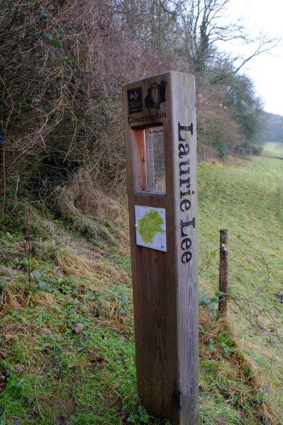 A reminder that we are now on the Laurie Lee Wildlife Walk