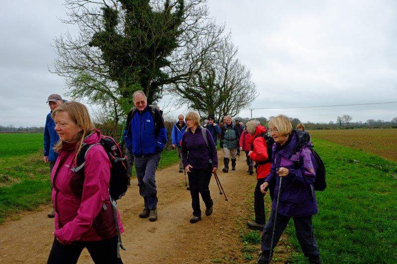 We head off along a wide farm track