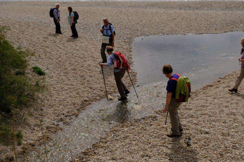 Fording a stream at the bottom