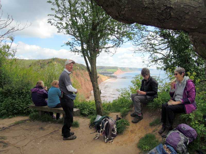 Coffee stop with views back to Sidmouth