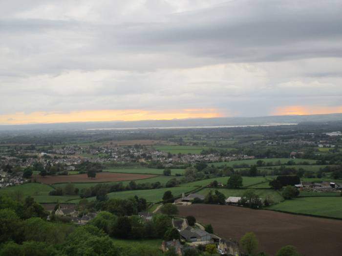 We climb up to the common and look back at a stunning sky