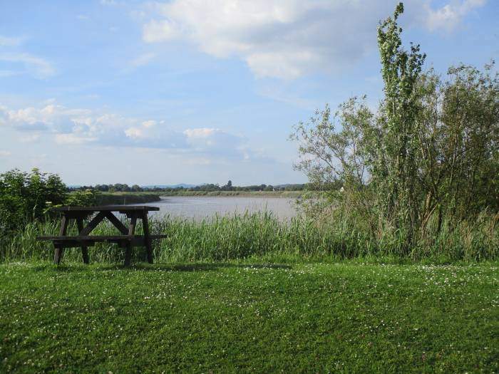 The pub has tables with amazing views up the Severn