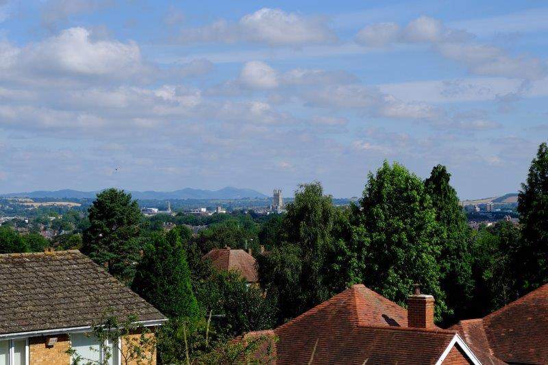  From Robinswood Hill CP we can see Gloucester Cathedral and the Malverns