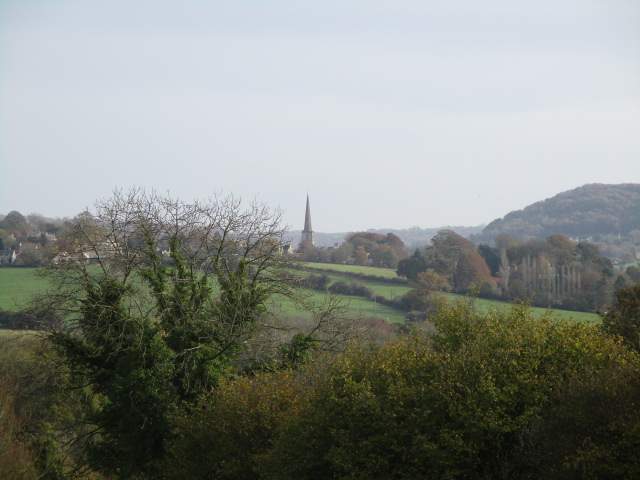 Painswick church in the distance