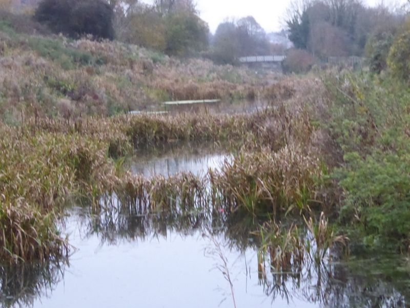 We continue past an unrestored section of the canal