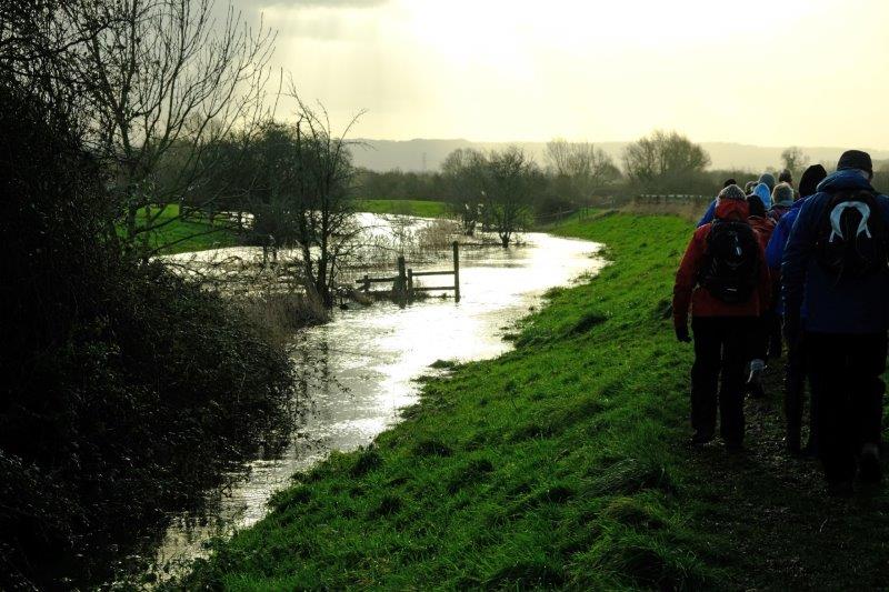 Water encroaching onto our path