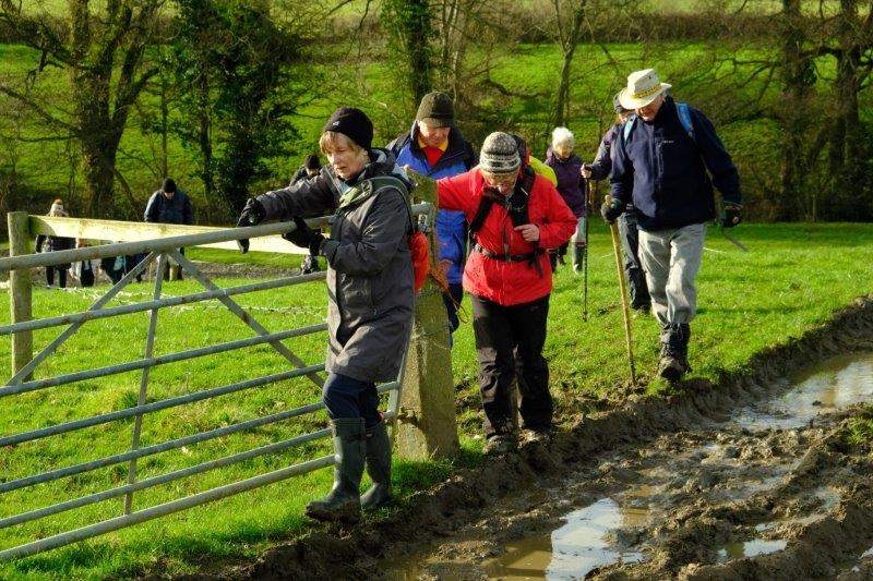 Picking our way round more mud