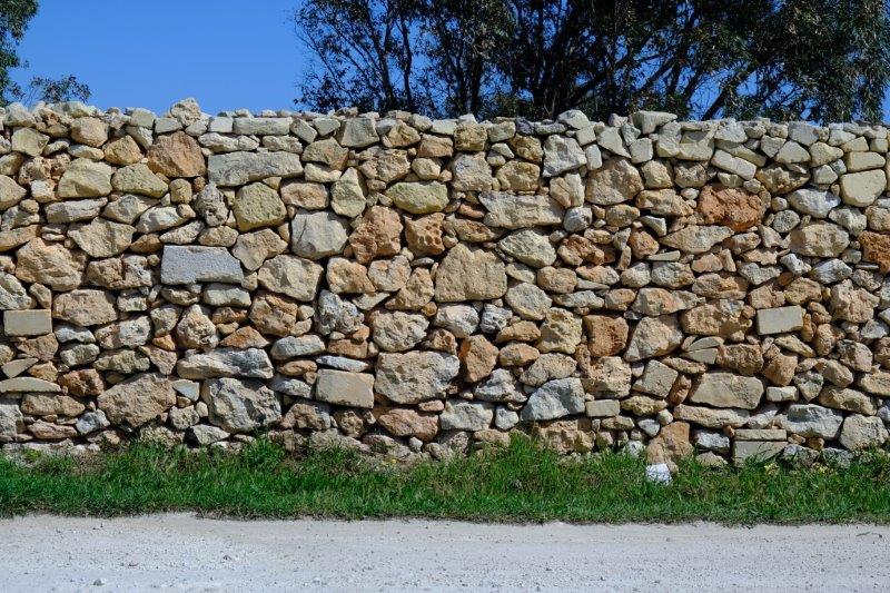 Typical stone wall which we find on Gozo