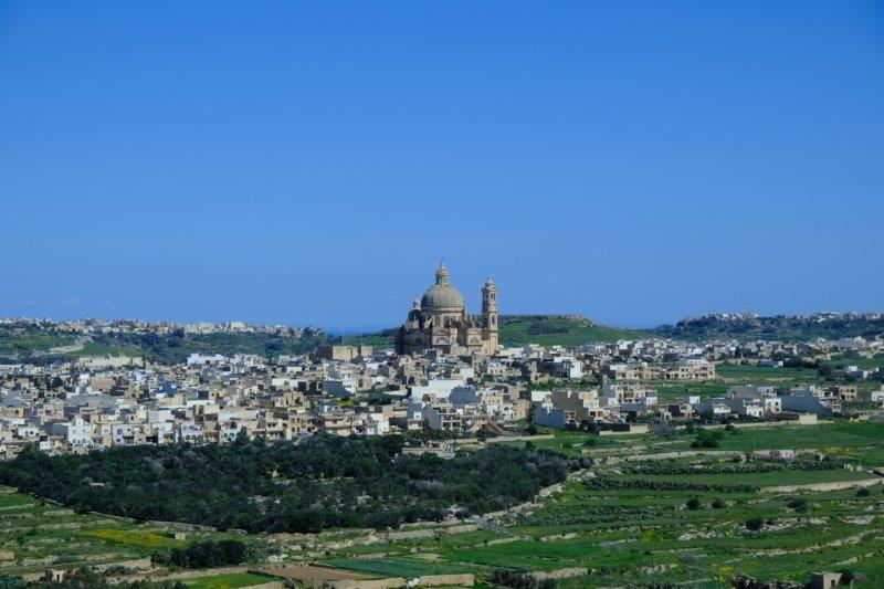 More coastal walking with the town of Nadur inland