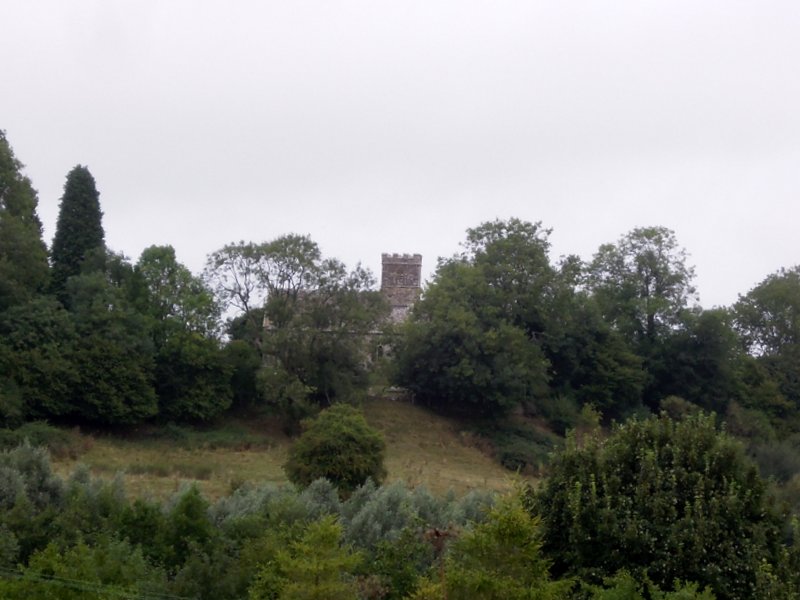 Zooming across to the Castle Mound and Church