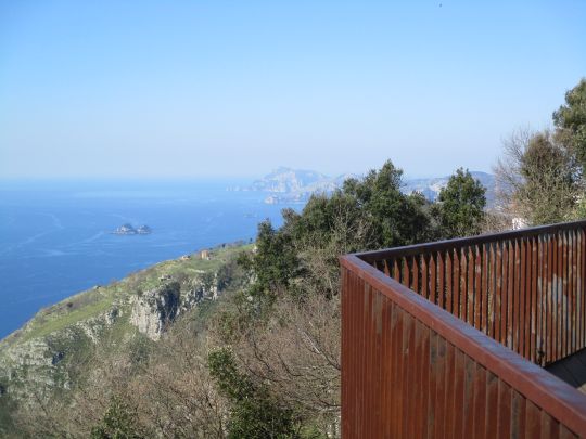 Views out along the Sorrento peninsula to Capri