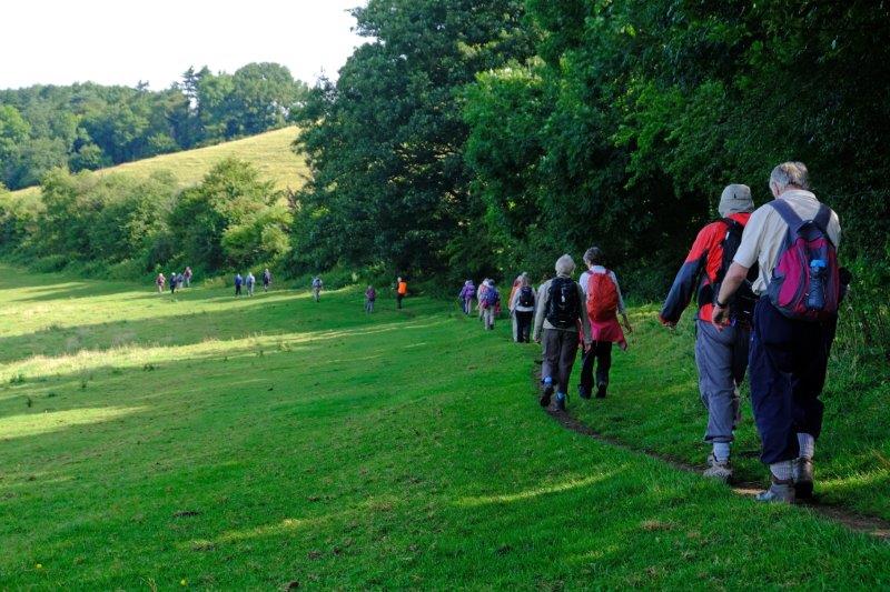 We head off along the Cotswold Way