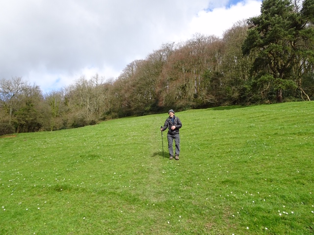 Pete climbing uphill from Uley to Uley Bury