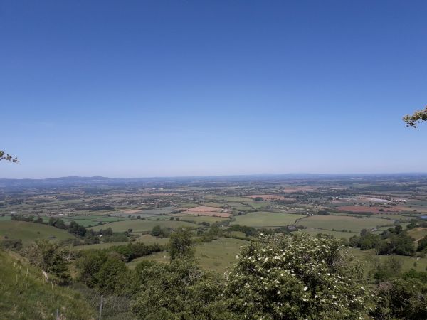 A fine view with the Malverns to the left.  This was taken near the  summit of the hill.