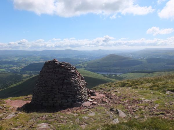 From Carn Pica to Tor Y Foel and Sugar Loaf in the distance