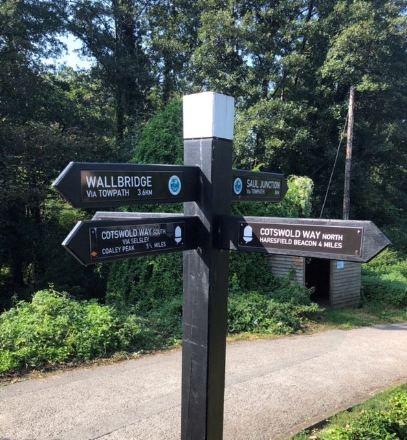 We leave the canal signpost showing the various routes and head left