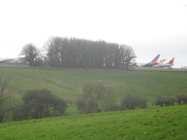 The colourful tails of scrap planes at Cotswold Airport