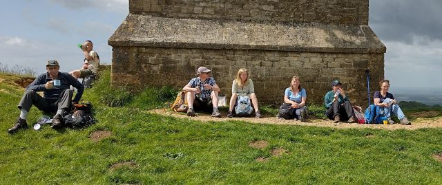 Coffee break at the Bredon Hill summit