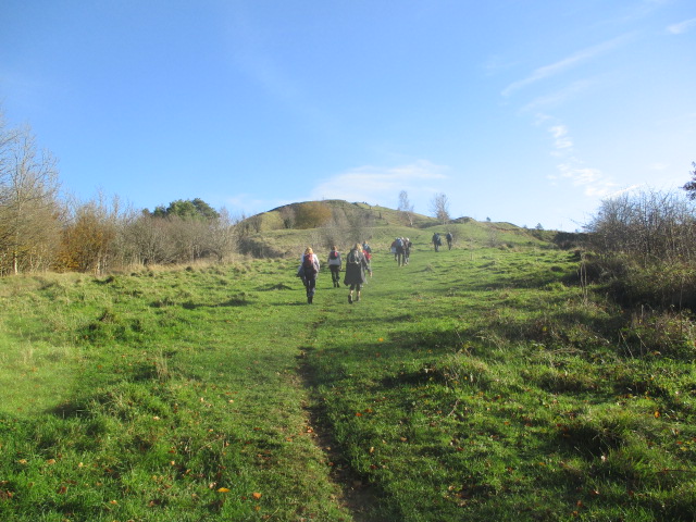 Heading up Painswick Beacon