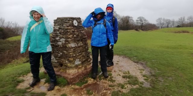 Due to high winds and rain, Di suggested a shorter walk just to Haresfield Beacon