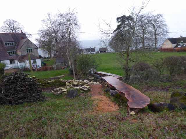 A fallen tree has been converted into a very nice picnic table - we think