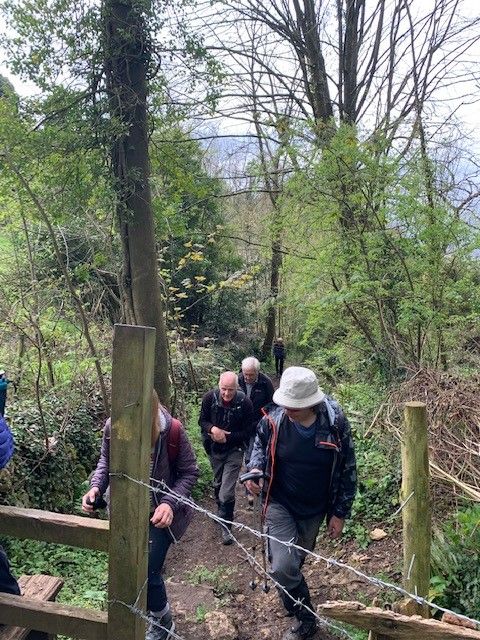 Starting to climb over an old stile that needs TLC