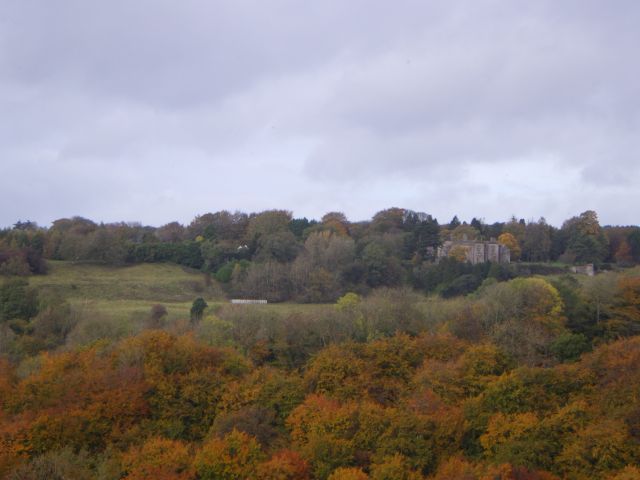 Looking South across the valley to Lypiatt manor and Autumn colours