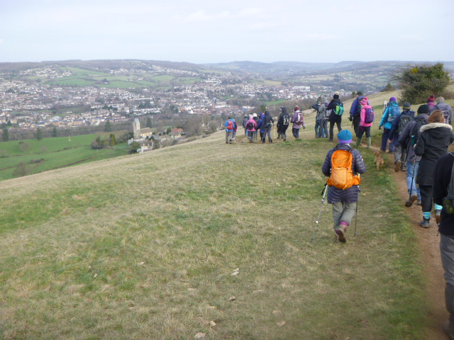 Downhill towards the church at Selsley 