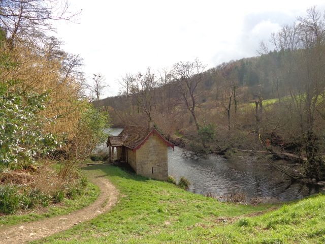 Along past the boathouse.