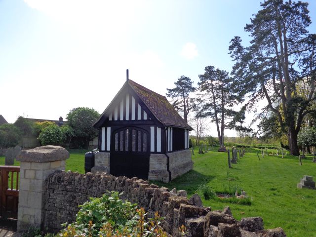 The burial ground in Ampney Crucis has an interesting looking building but no information as to what it is.  